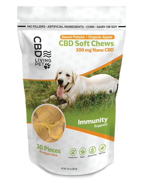 CBD Living Pet Immunity Support Soft Chews Sweet Potato RVAC