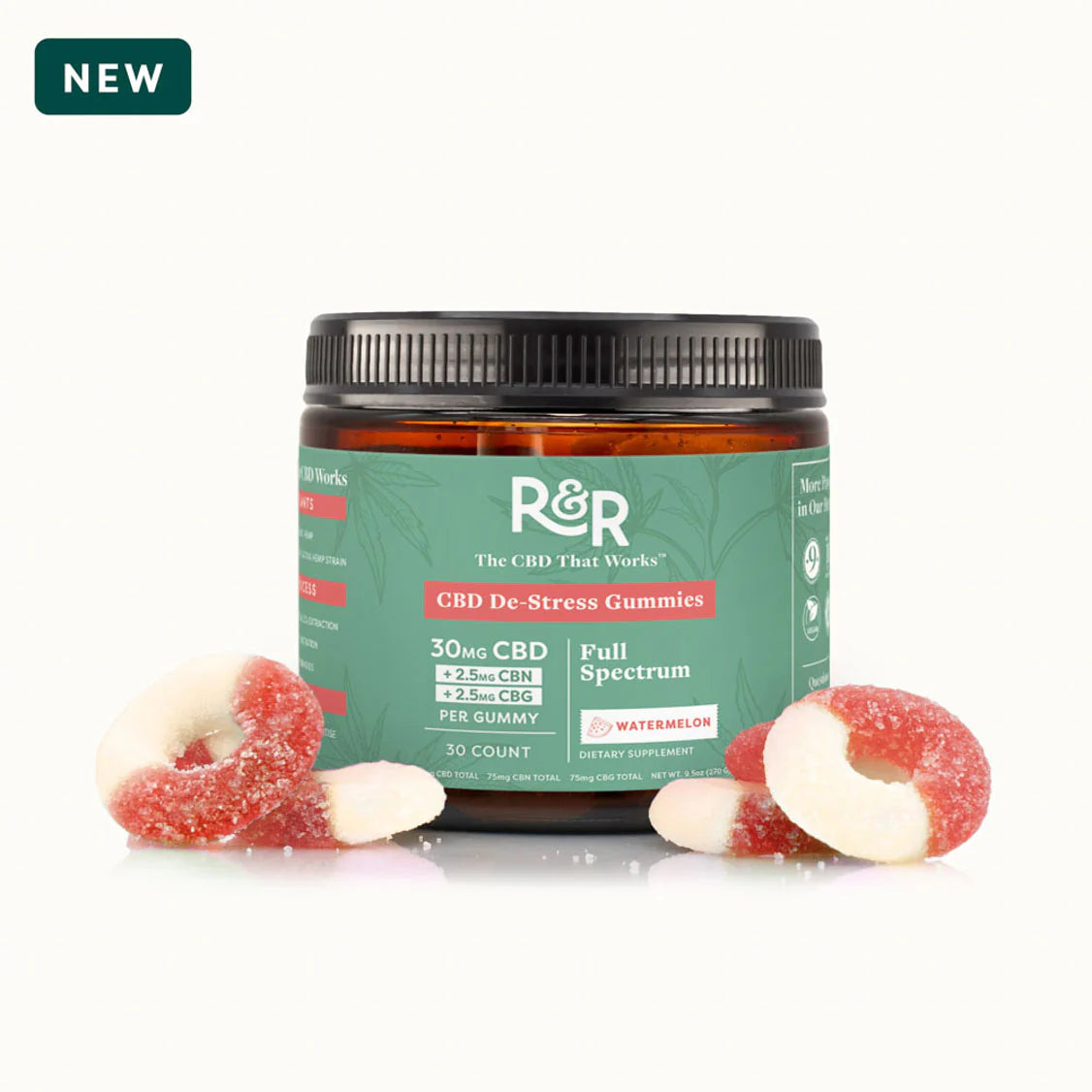 R&R Meds - FULL SPECTRUM CBD + CBG + CBN  De-Stress Gummies